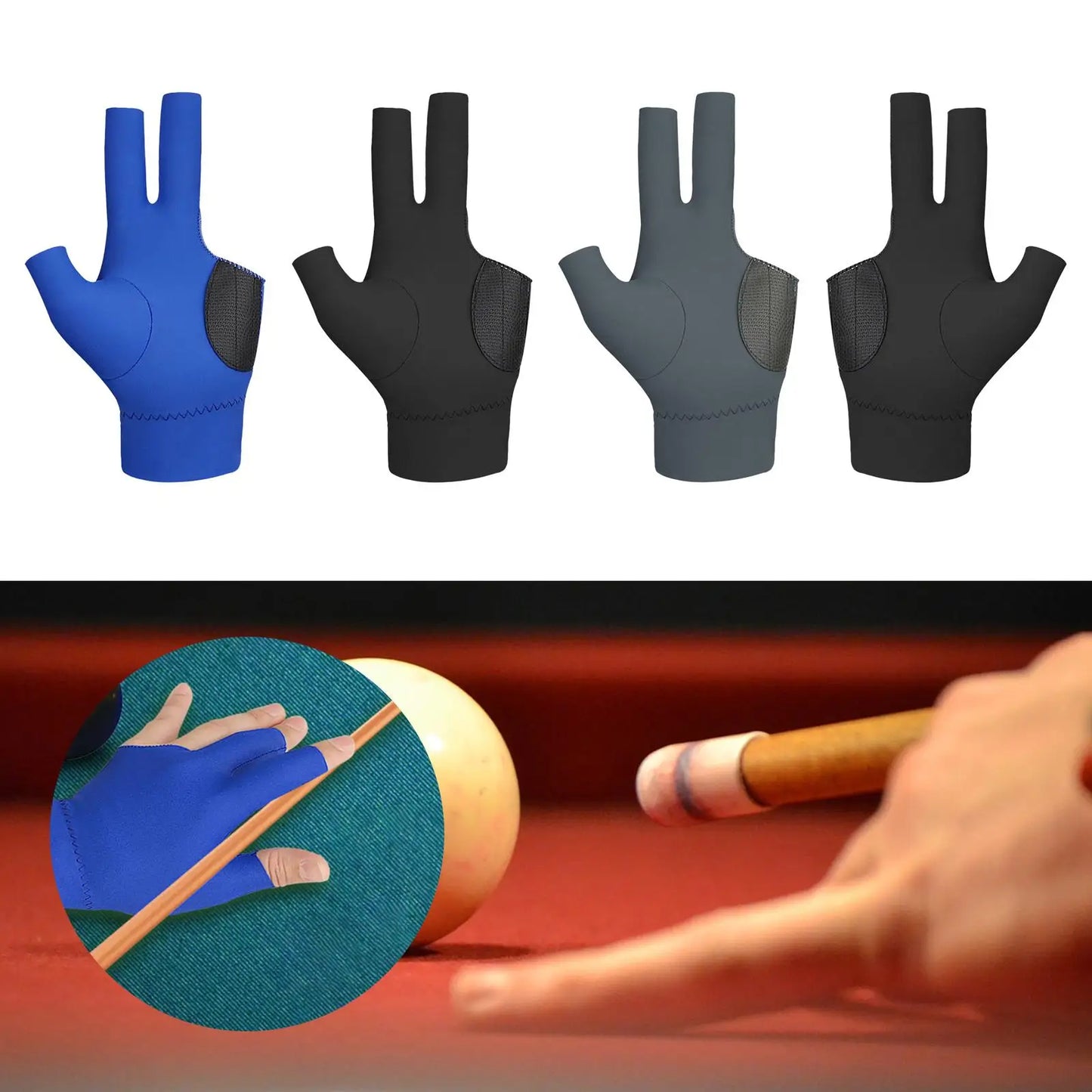 Three Fingers Billiard Pool Glove